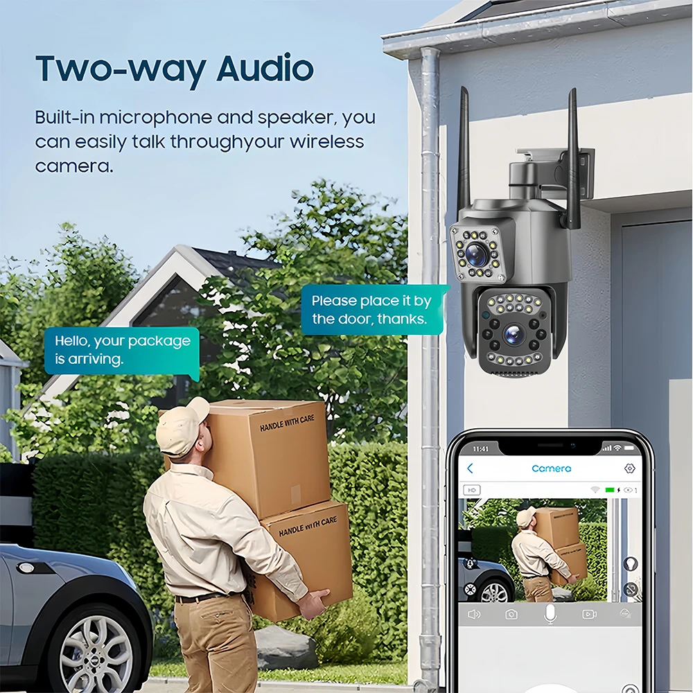 V380 Pro CCTV حماية أمنية 4K 8MP عدسة مزدوجة واي فاي كاميرا IP للرؤية الليلية Ai كشف الإنسان PTZ فيديو خارجي كامارا لاسلكية #4