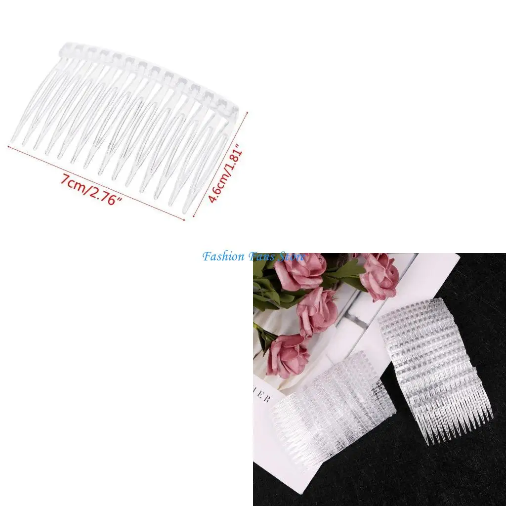

20 x Transparent Plastic Hair Clips Side Combs Pin Barrettes 70X40mm 2.7x1.7in