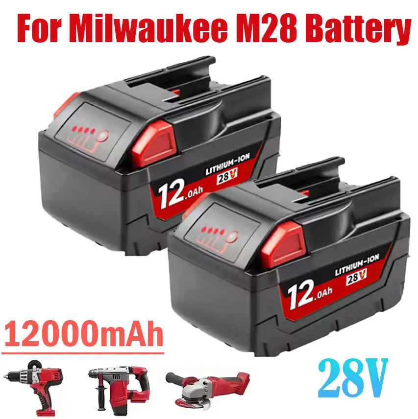 

For Milwaukee M28 Battery 28V 12.0Ah Li-Ion Replacement Battery For Milwaukee 28V M28 48-11-2830 0730-20 Tool battery