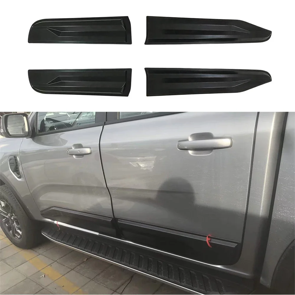 

4wd ABS Body Side Skirt Door Molding Cladding Trim Panel Protector Cover for Ranger T9 2023+