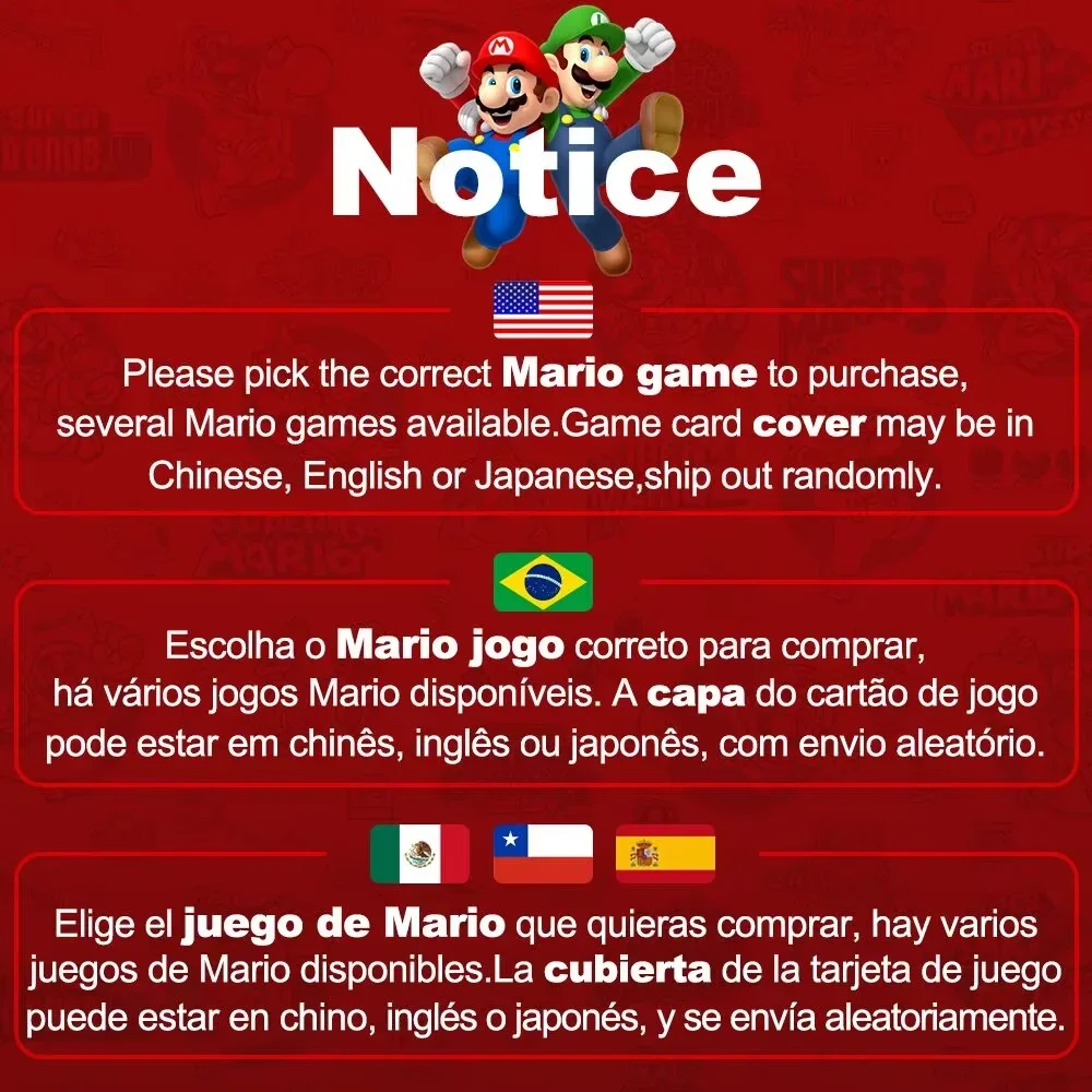 Super Mario Nintendo Switch Games Mario Bros Wonder Kart 8. RPG Mario Strikers Odyssey 3D World Fury U Deluxe Party Superstars — zdjęcie produktu 2
