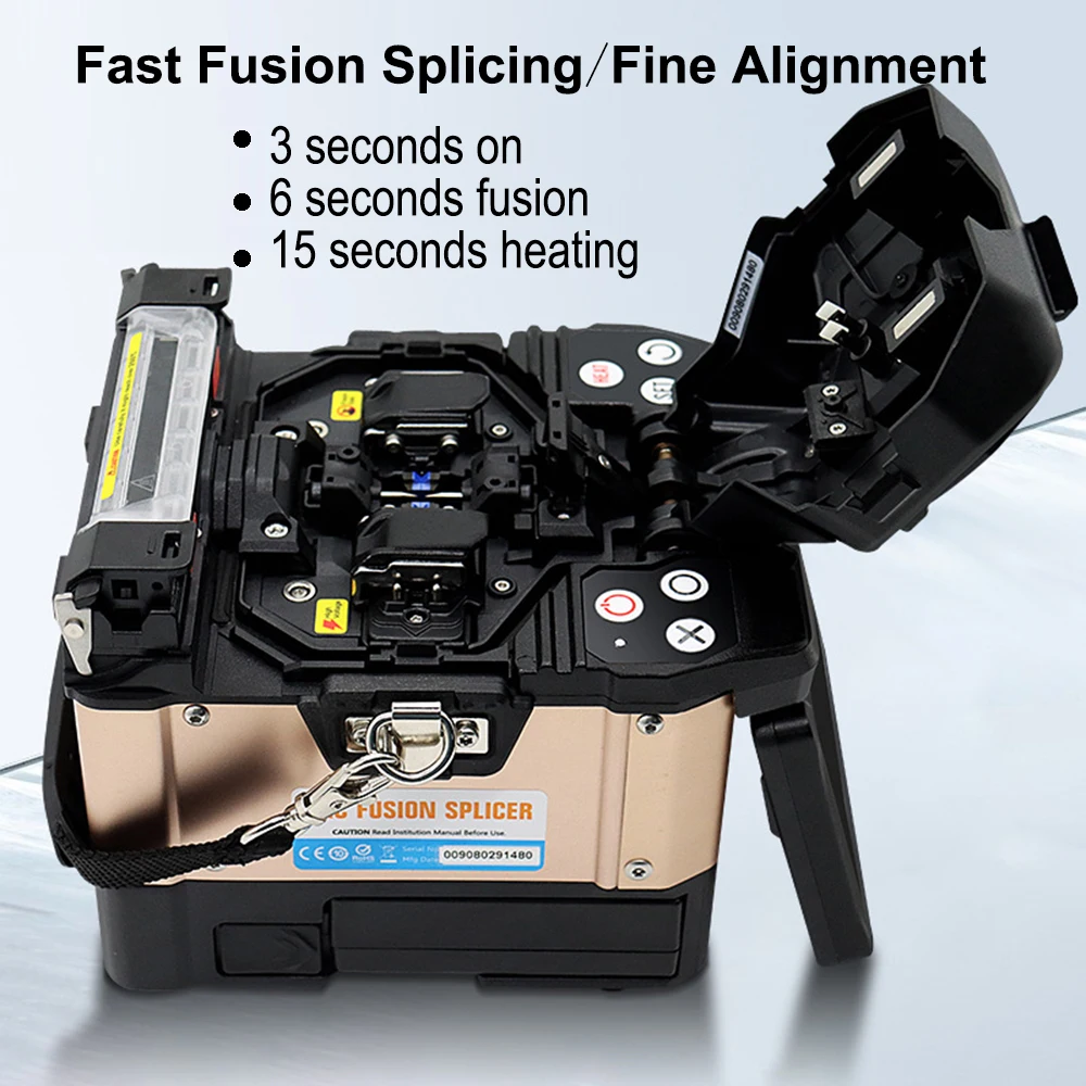 Fiber Optic Fusion Splicer with 4.3-inch Touch Screen, Optical Fiber Fusion Splicing Kit Features 6s Splicing and 15s Heating