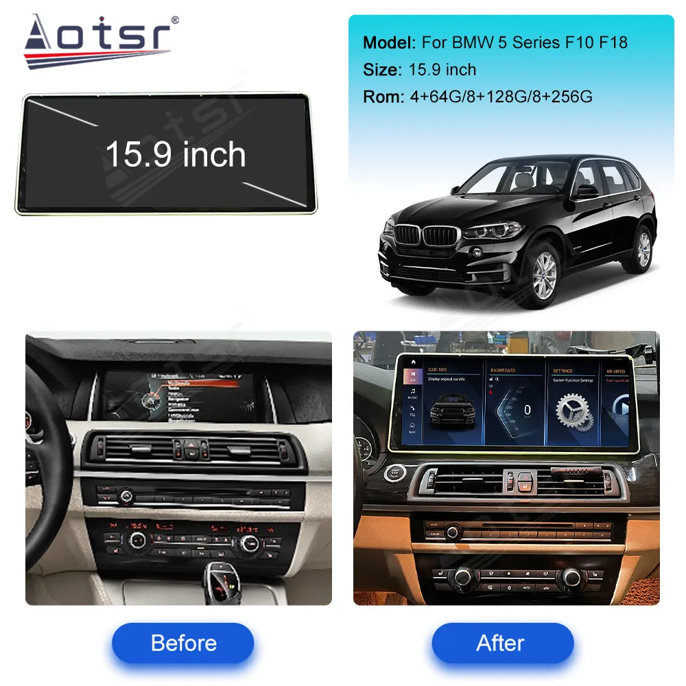 

15.9" Car Radio For BMW 5 Series F10 F18 2010 2011 2012 2013-2017 DVD Multimedia Video Player Stereo Auto GPS Navigation Carplay