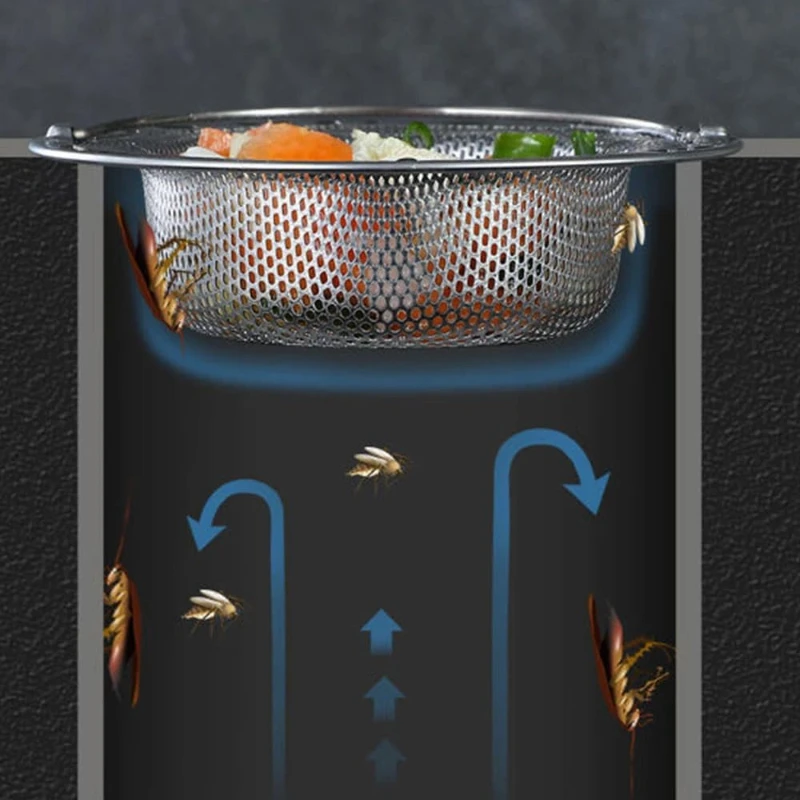 مصفاة حوض مطبخ ستنلس ستيل مع مقبض RV بالوعة غسالة صحون هوبر مطعم الخطيئة بالوعة المطبخ مصفاة النفايات