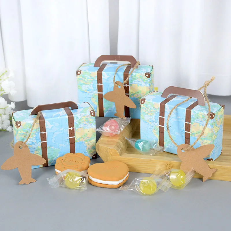 Suitcase Shape Candy Boxes with Airplane Tags