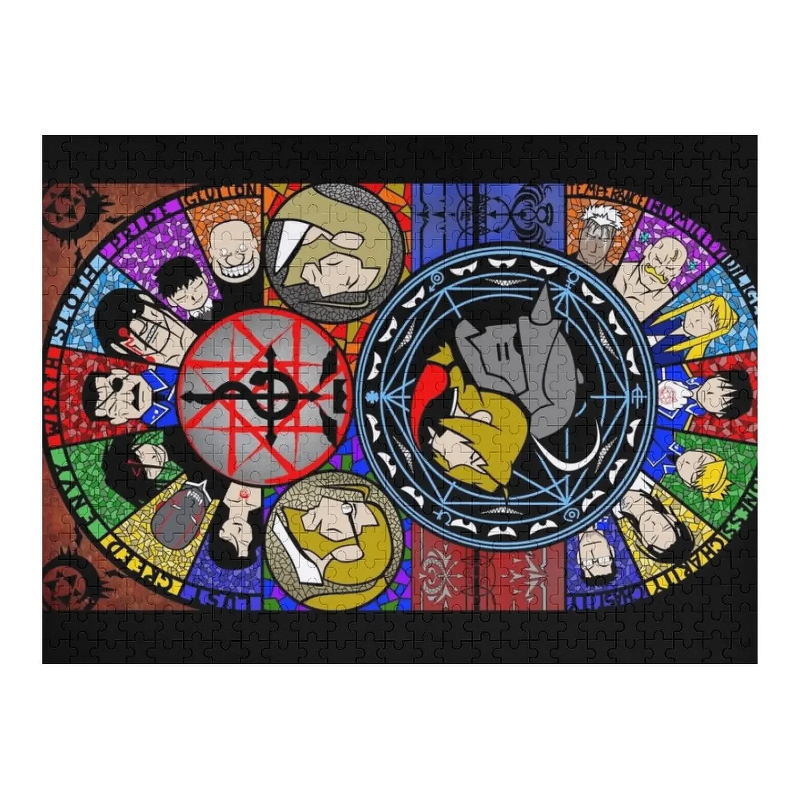 

Пазл «Стальной алхимик» с витражами и персонализированной фотографией, деревянный пазл на заказ