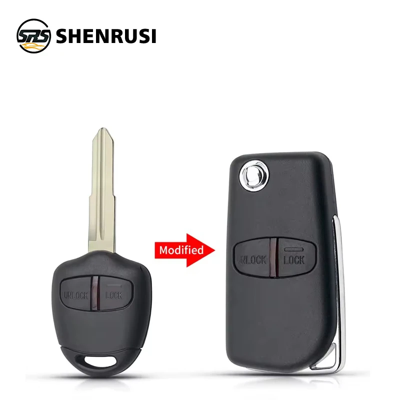 SHENRUSI Modified Flip Remote Key Shell Case 2/3 Buttons For Mitsubishi Lancer EX Evolution Grandis Outlander Right/Left Blade