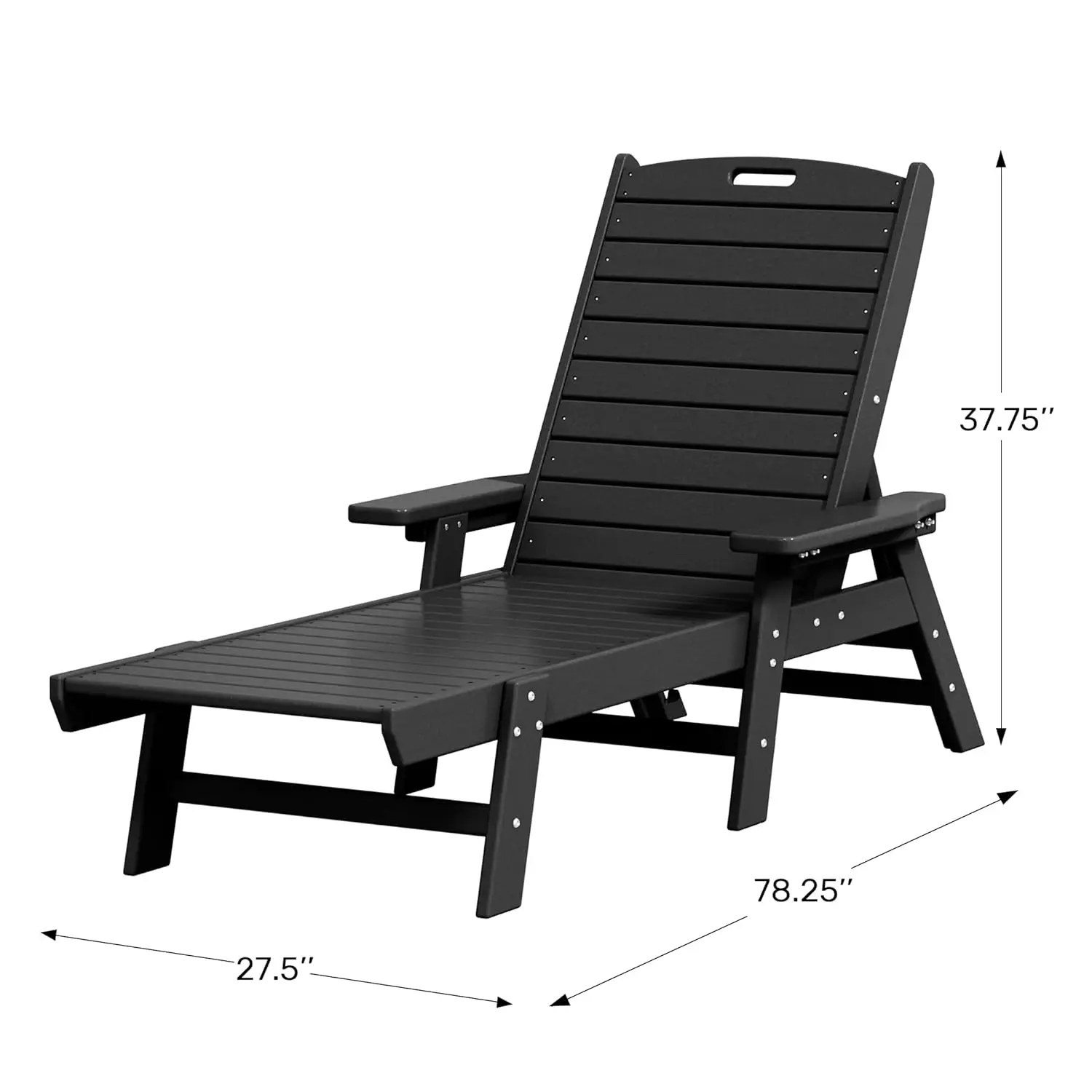 Malibu Poly Reclining Chaise Lounge (Set of 2) Navy Blue, Customized view 2