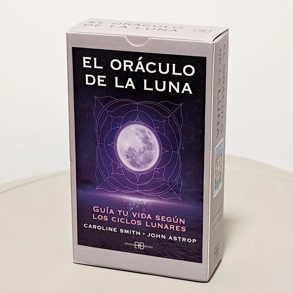 12*7cm The Moon Oracle - Let The Phases of The Moon Guide Your Life 72 Oracle Cards Spanish Printed on Double-embossed Cardstock