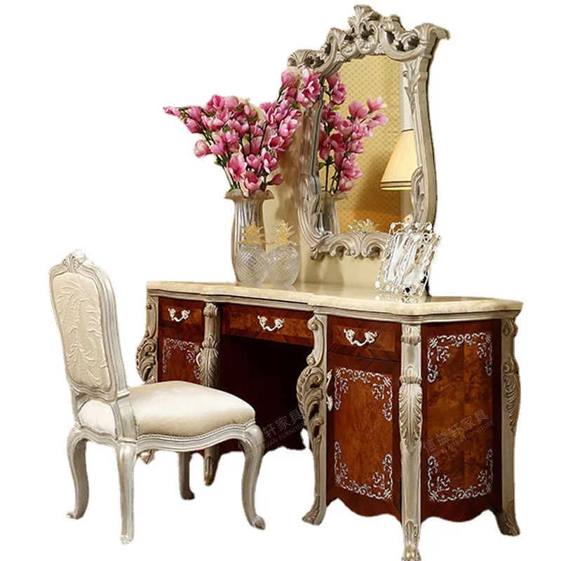 European mahogany carved dresser large apartment dressing table