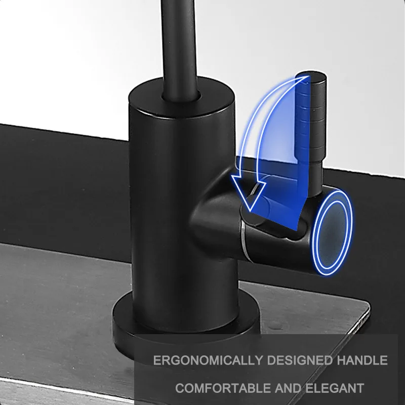 304 Stainless Steel Kitchen Faucet Hot and Cold Water Mixer 360 Degree Rotation Basin installation Comes Kitchen Hardware