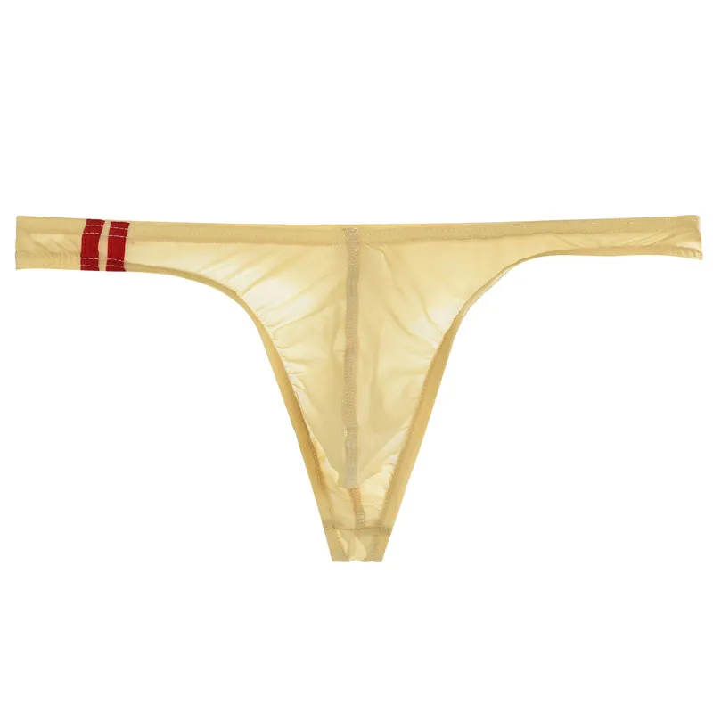 Herren sexy Riemen g String Eis Seide transparente Unterhose ultra dünne niedrige Taille u konvexe Höschen Sommer atmungsaktive Unterwäsche