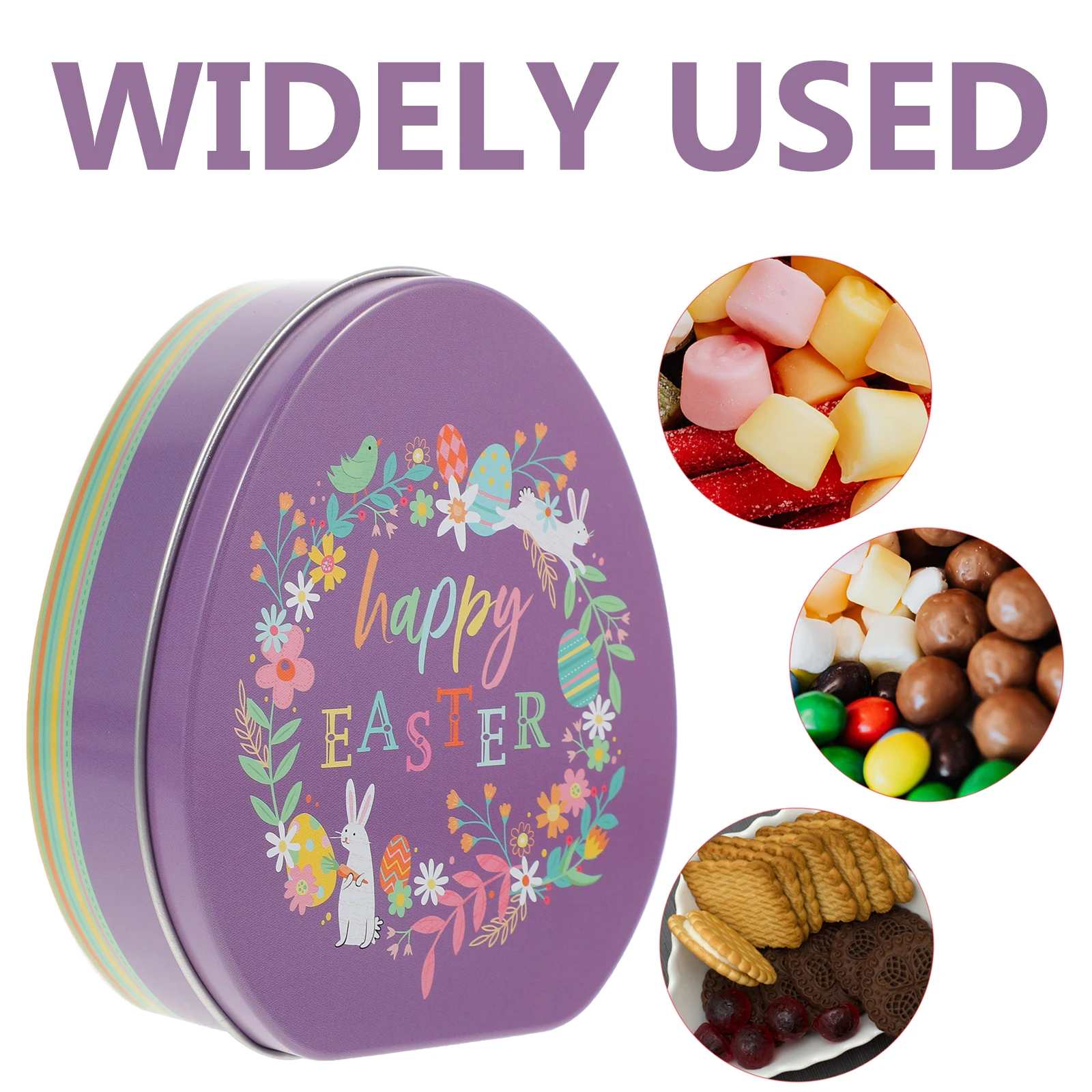 

2Pcs Easter Gift Boxes Iron Egg Shaped Containers for Chocolates Cookies Party Candies Storage Packaging Treat Boxes Favor