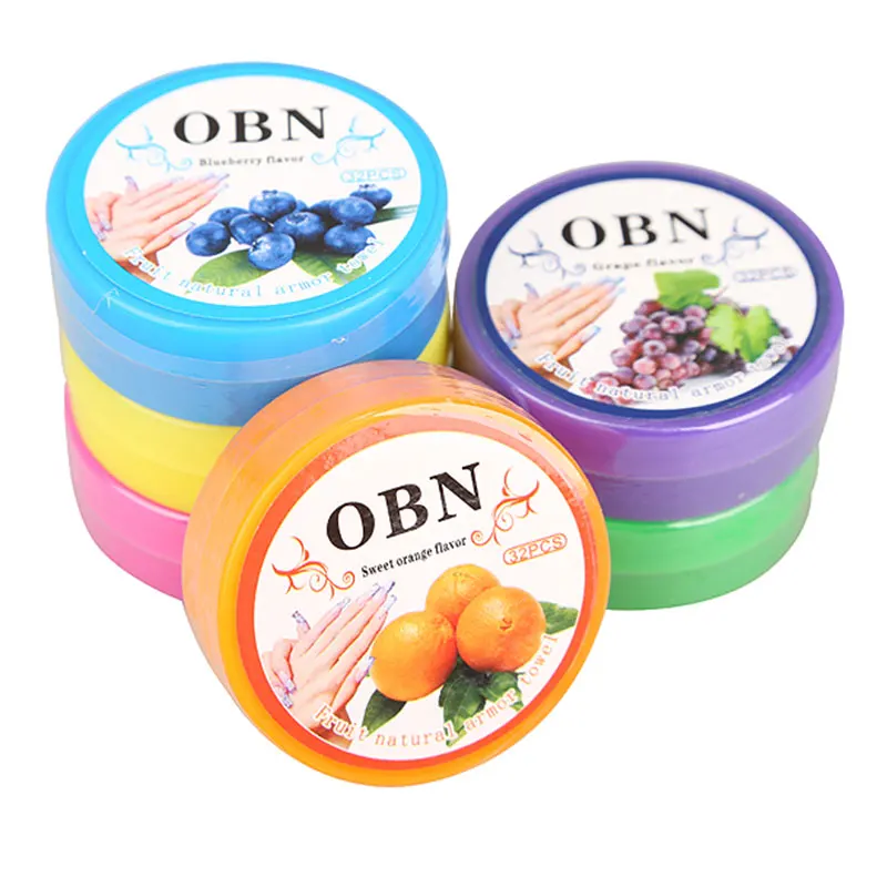 10 Pz 32 Pads/scatola Gel UV Salviette per rimuovere lo smalto per unghie Manicure Frutta Asciugamano profumato Salviette umidificate senza pelucchi Nail Art Carta di cotone pulito