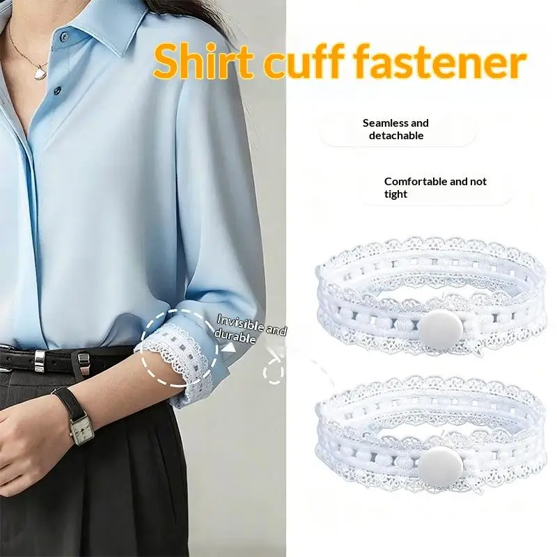 2/4 Pcs Shirt Sleeve Holders No Drill Adjustable Elastic Band Shorten Sleeve Length Cuff Fasteners