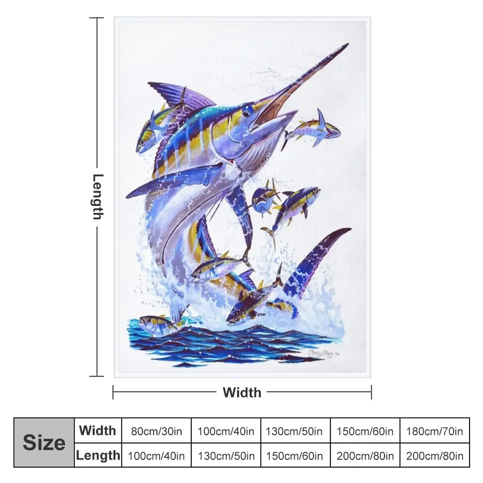 blue marlin and tunas Throw Blanket Custom Summer Furry Sofa Quilt Blankets