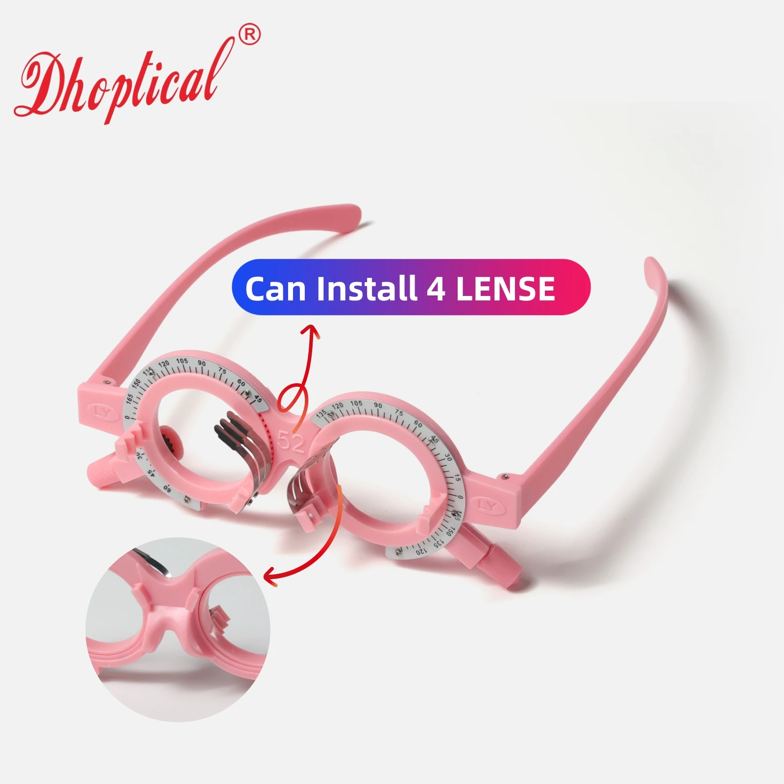 Trial Frame Lens Frame Professional Colorful Trial Frame Can Take 4 Lense for Opticians Hospitals Schools