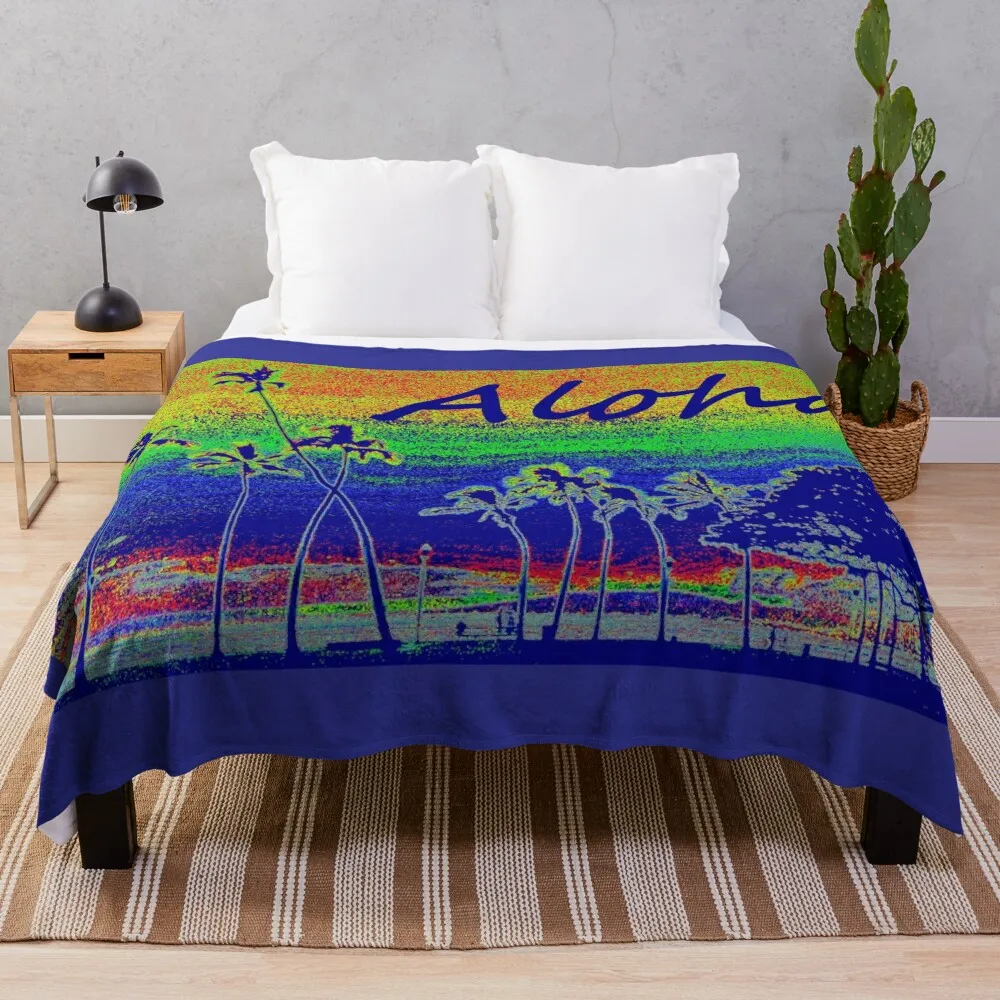 

Kapiolani Park Aloha V Throw Blanket Luxury Designer Warm Stuffeds Thin Blankets