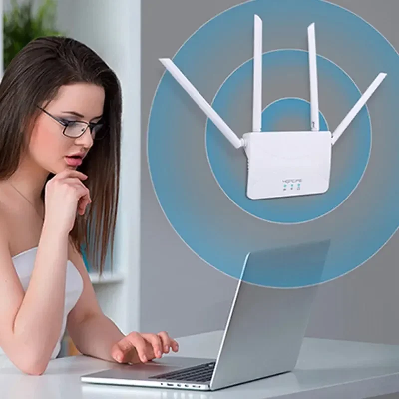 

New WiFi Router 4G LTE WIFI Extender Repeater 150Mbps 4 Antennas Power Signal Booster Intelligent Micro SIM Card for Home Office