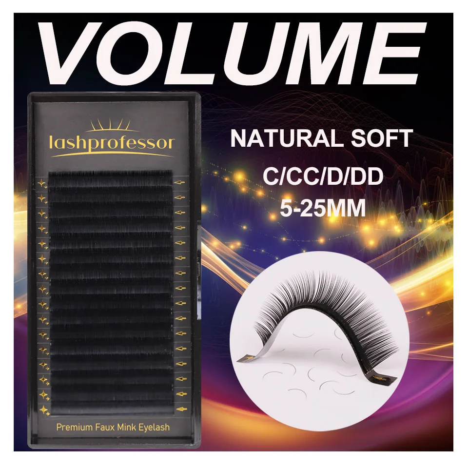 

Lashprofessor Wholesale Private Label C CC D DD Curl Matte Black Classic Silk Eyelashes Individual Volume False Lash Extension