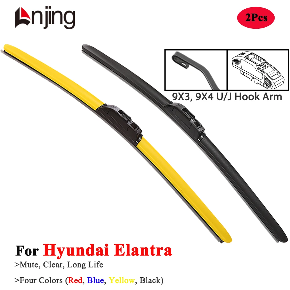 

LNJING Colorful Wiper Blades For Hyundai Elantra XD HD MD CN7 1990 1995 2000 2006 2011 2013 2017 2020 2023 2024 Car Accessories