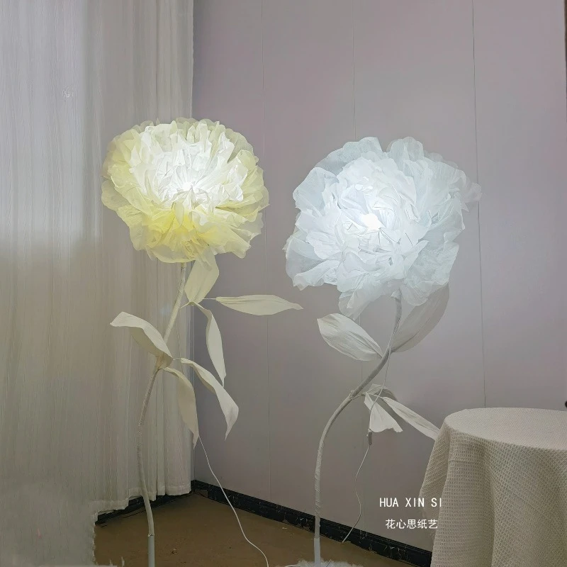 Large flower lamp Peony flower milk cotton DIY material bag Meichen shopping mall wedding wrinkle paper art handmade set