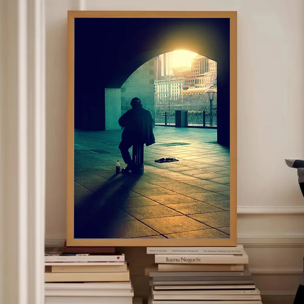 غير المؤطرة خمر قماش طباعة نوير الجمالية جدار الفن الظل السينمائي التصوير المزاج المناظر الطبيعية الحضرية ملصق الفيلم الداكن أنيقة #2