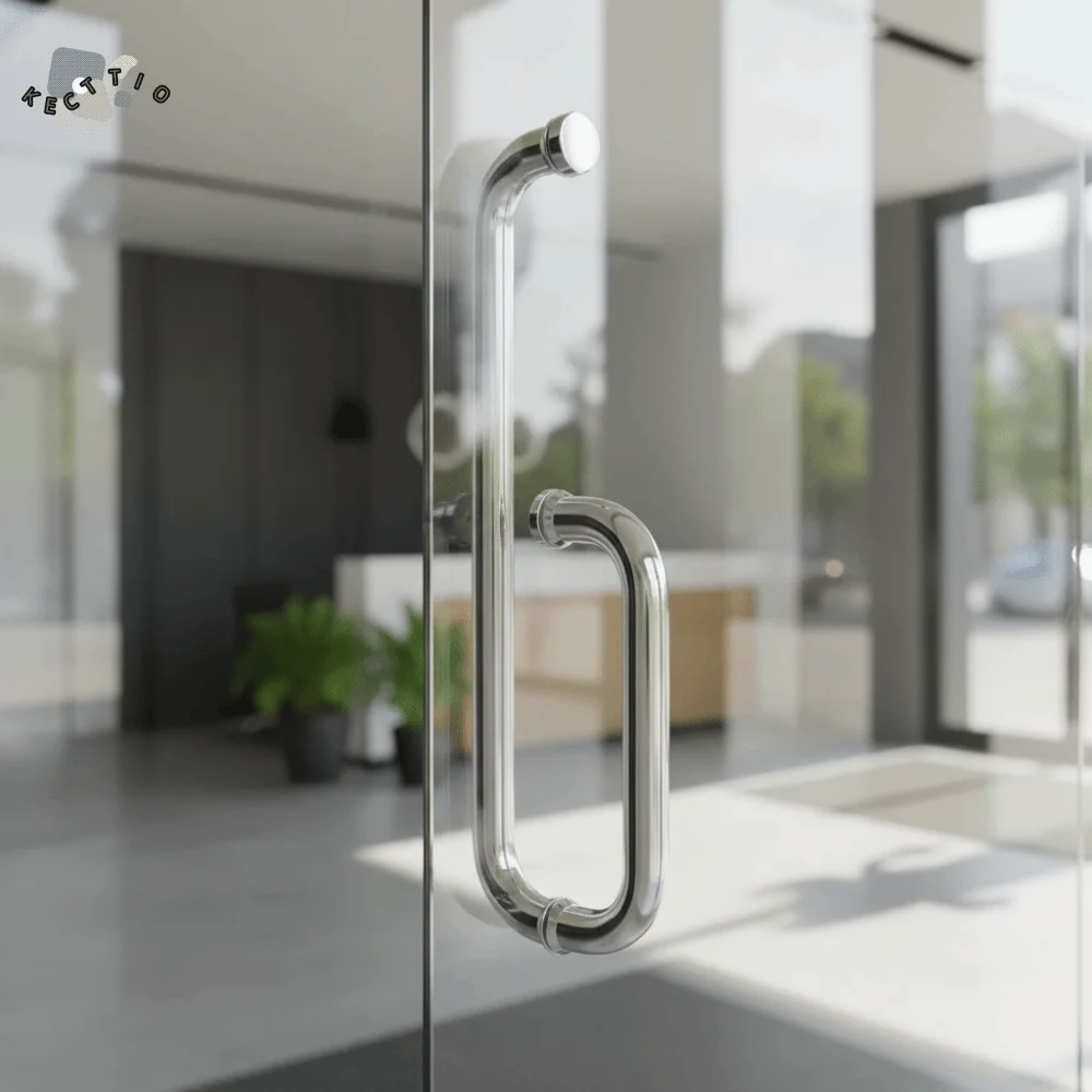 

304 Stainless Steel Shower Room Handle Thickened Design Bright Black Finish Glass Door Handle High-End Atmosphere Copper Core