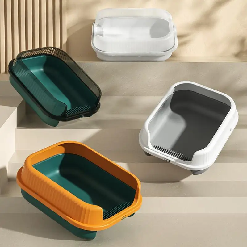 

New Large Litter Box, Semi-enclosed Cat Toilet, Heightened Fence, Cat Litter Box, Anti-splash Removable Cat Litter Box