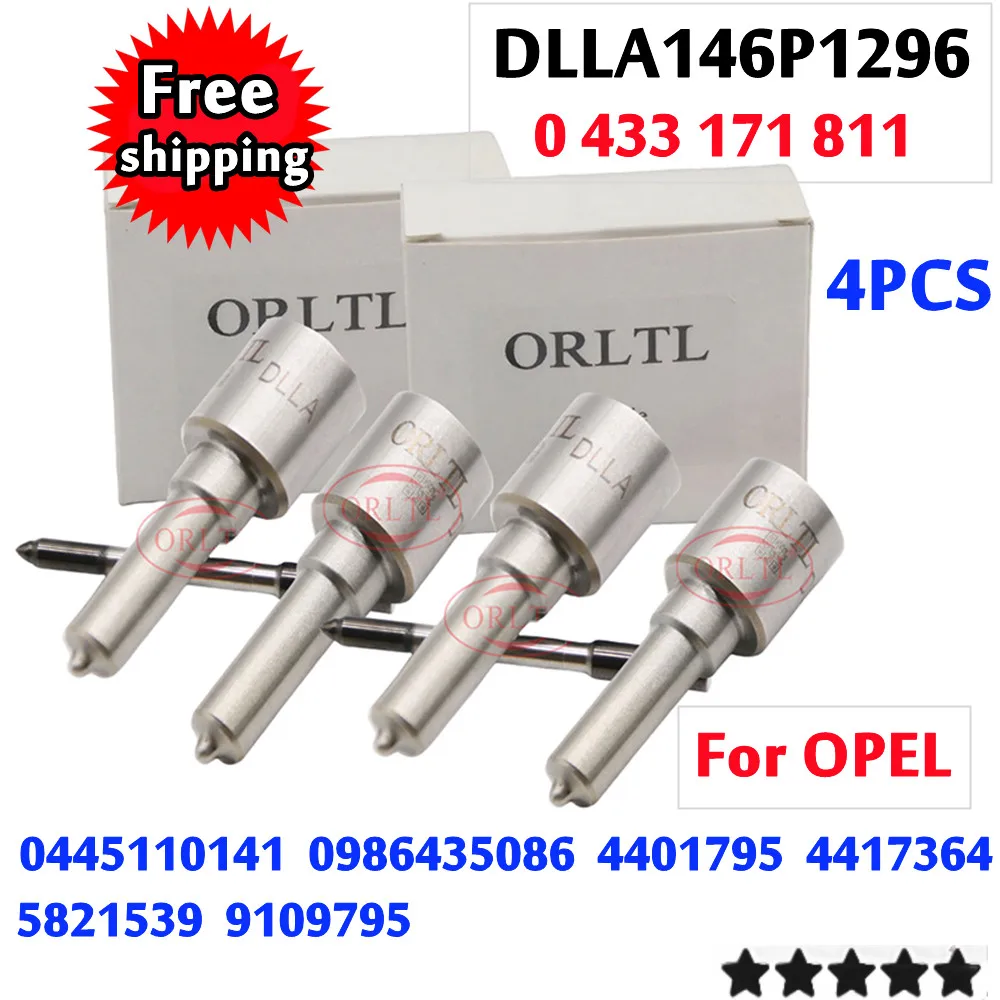 

4PCS DLLA146P1296 0 433 171 811 New Diesel Nozzle For Opel 0445110141 0986435086 4401795 4417364 5821539 9109795 0 445 110 141