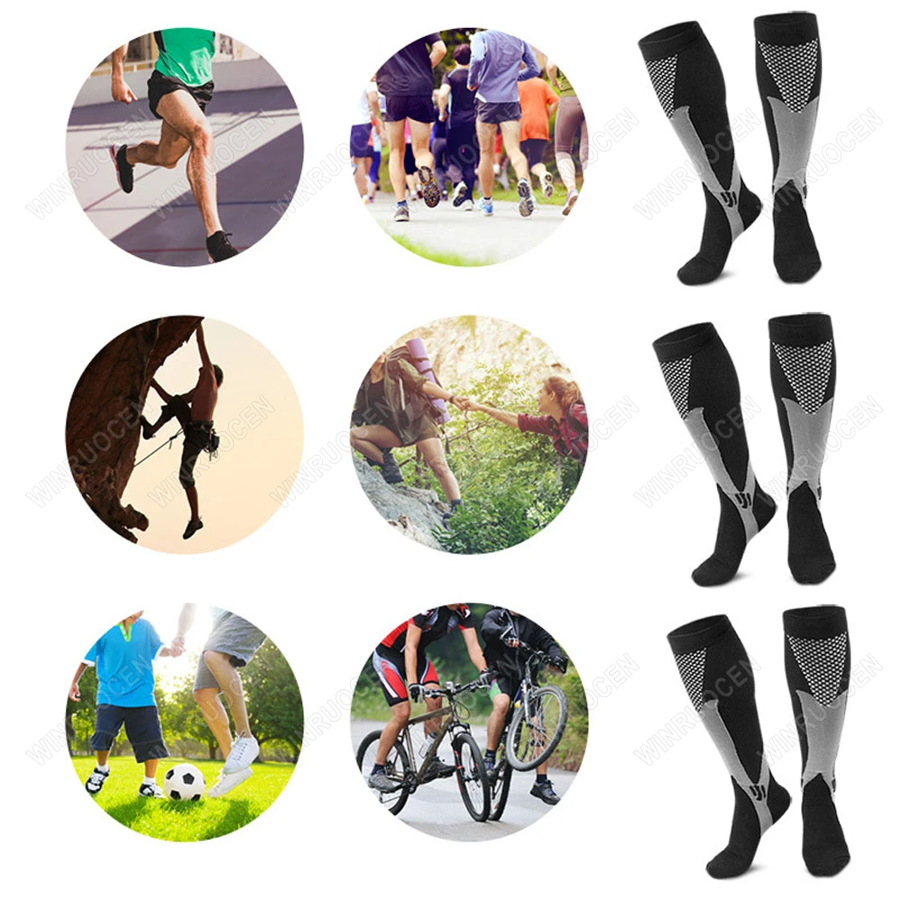 Compression Stockings Blood Circulation Promotion Slimming Compression Socks Anti-Fatigue Comfortable Solid Color Sock man women