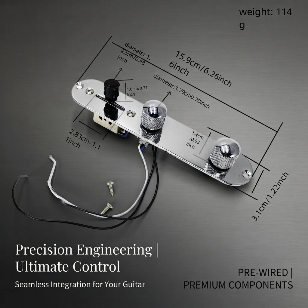 TL Electric Guitar One Shape Iron Plate Control Circuit Assembly Three Position Switch Wiring System Pickguard Board