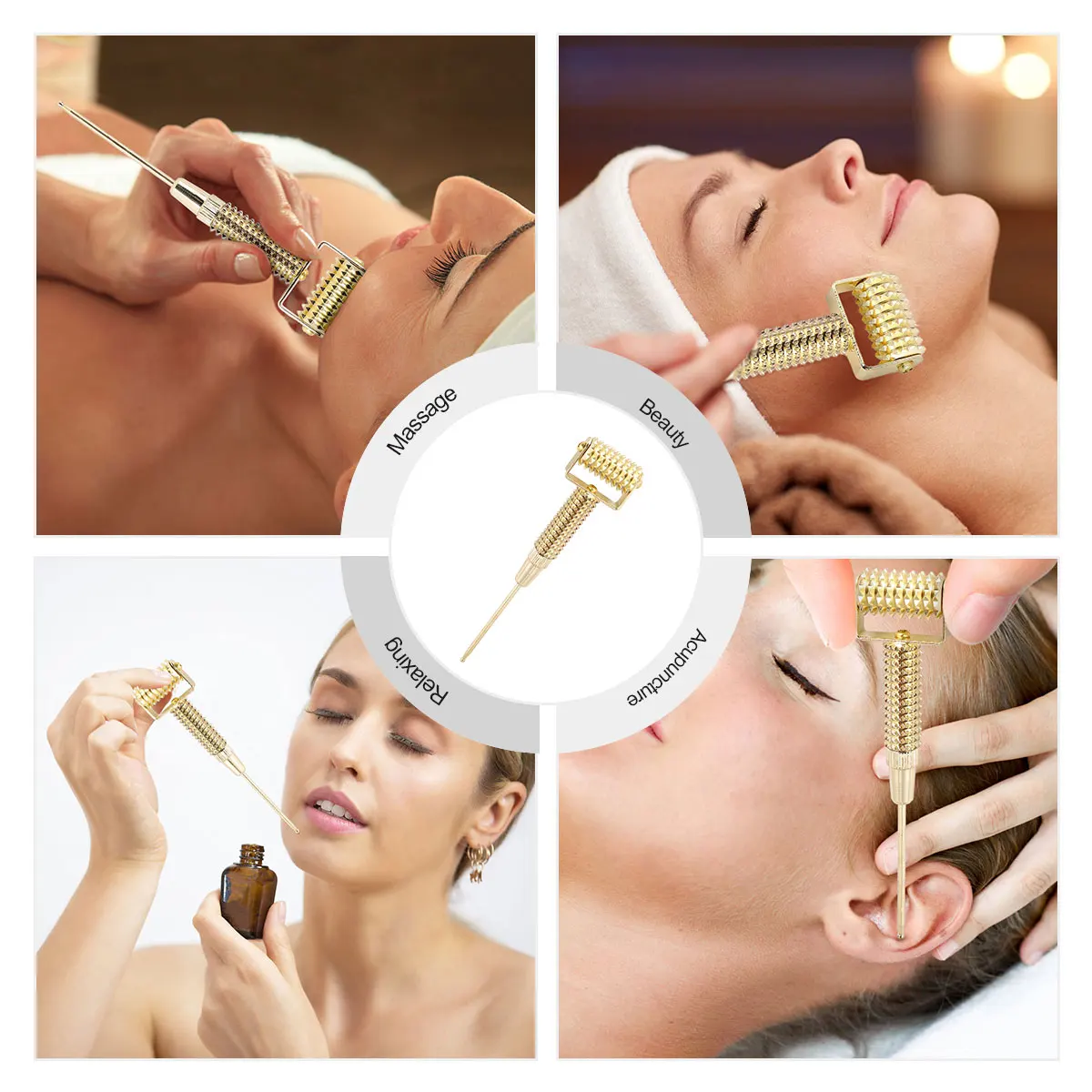 

Ear Massage Acupuncture Probe Auricular Point Detection Pen Copper Spring Needle Roller Facial Beauty Tool Sturdy Device