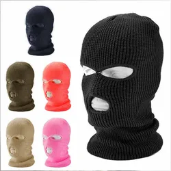 Motorcycle Face Mask Army Tactical Mask 3 Hole Full Face Mask Ski Mask Winter Cap Balaclava Motorbike Moto Helmet Full Helmet