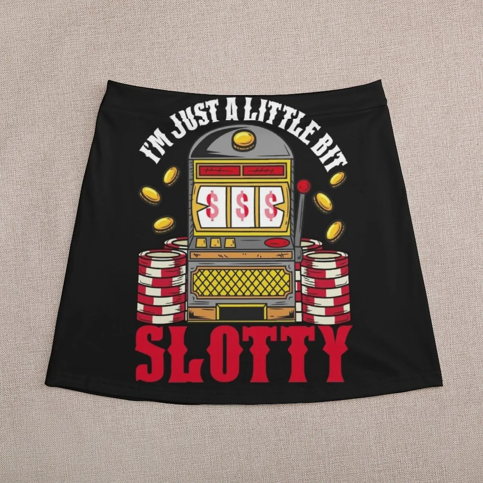 Jackpot Slot Machine design - I'm just a little bit slotty Mini Skirt korean women's clothes korean style clothes women 2023