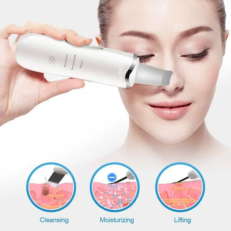 

Portable Electric Facial Dead Skin Peeling Machine Professional Sonic Face Cleaning Spatula Ultrasonic Skin Scrubber