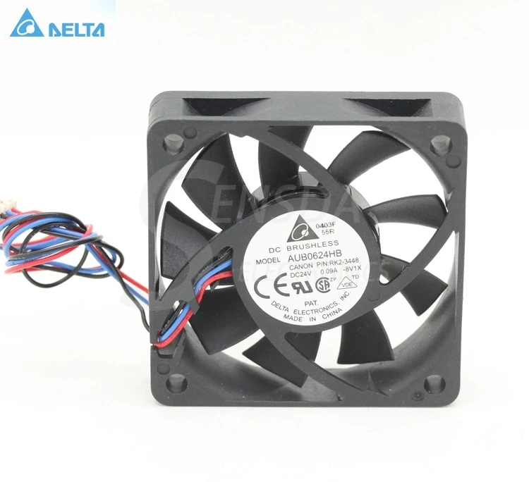 for delta 6015 AUB0624HB 60mm 6cm DC 24V 0.09A 3Wire For Canon RK2-3448 server inverter Cooling Fans