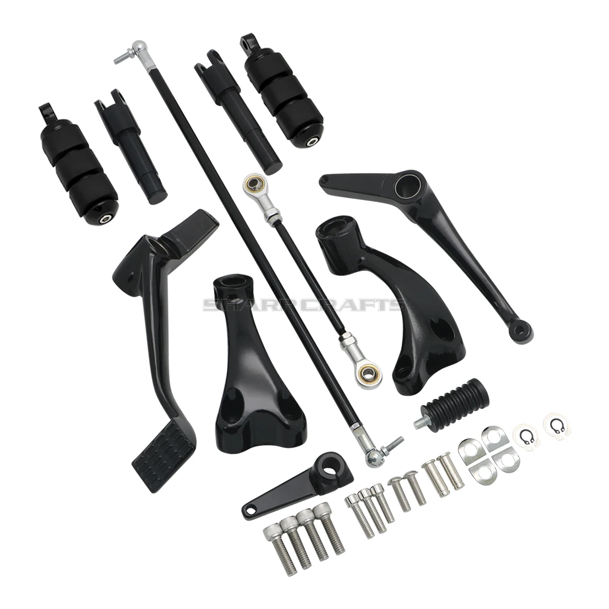 ‘04-24 Motorcycle Forward Controls Complete Kit Pegs Levers Linkages Black For Harley Sportster 1200 Custom Seventy Two 883 Iron