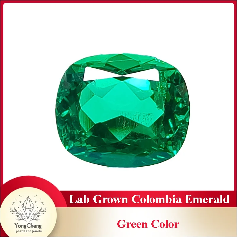 

Lab Grown Colombia Emerald Rectangle Cushion Shape Green Color Gemstone for Charms Diy Jewelry Making with AGL Certificate