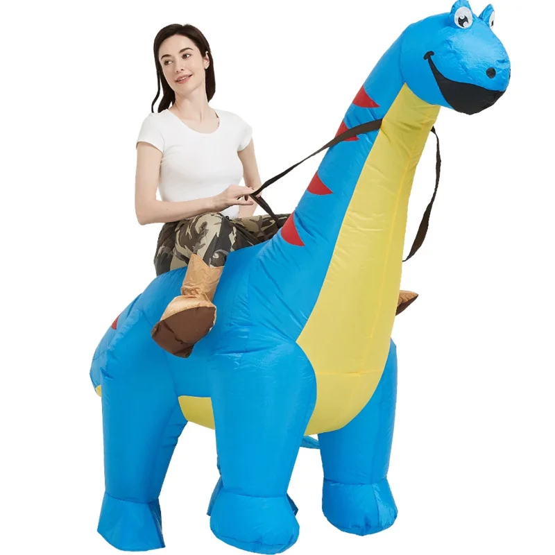 ชุดไดโนเสาร์ Inflatable ขี่ Diplodocus T Rex Air Blow up ตลกฮาโลวีนเครื่องแต่งกายสําหรับผู้ใหญ่ผู้ชายผู้หญิง MS23324