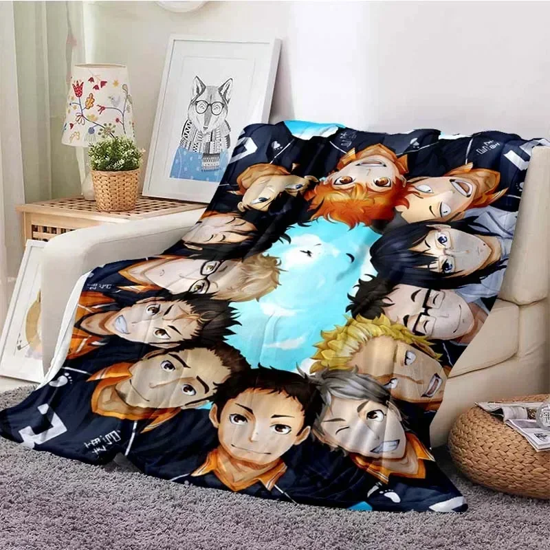 بطانية أنيمي للكرة الطائرة منقوشة ، بطانيات هايكيو ، صوف مرجاني قطيفة ، ميا أتسومو مانغا ، بطانيات ناعمة للسرير ، لحاف للسفر