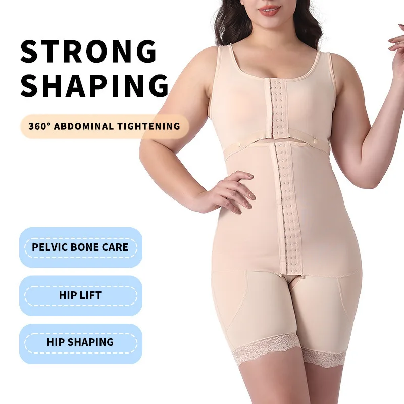 

Full Body Shaper for Women Tummy Control Shapewear Stage 2 Faja Butt Lifting Shapers Open Crotch 4 Row Hooks Slimming