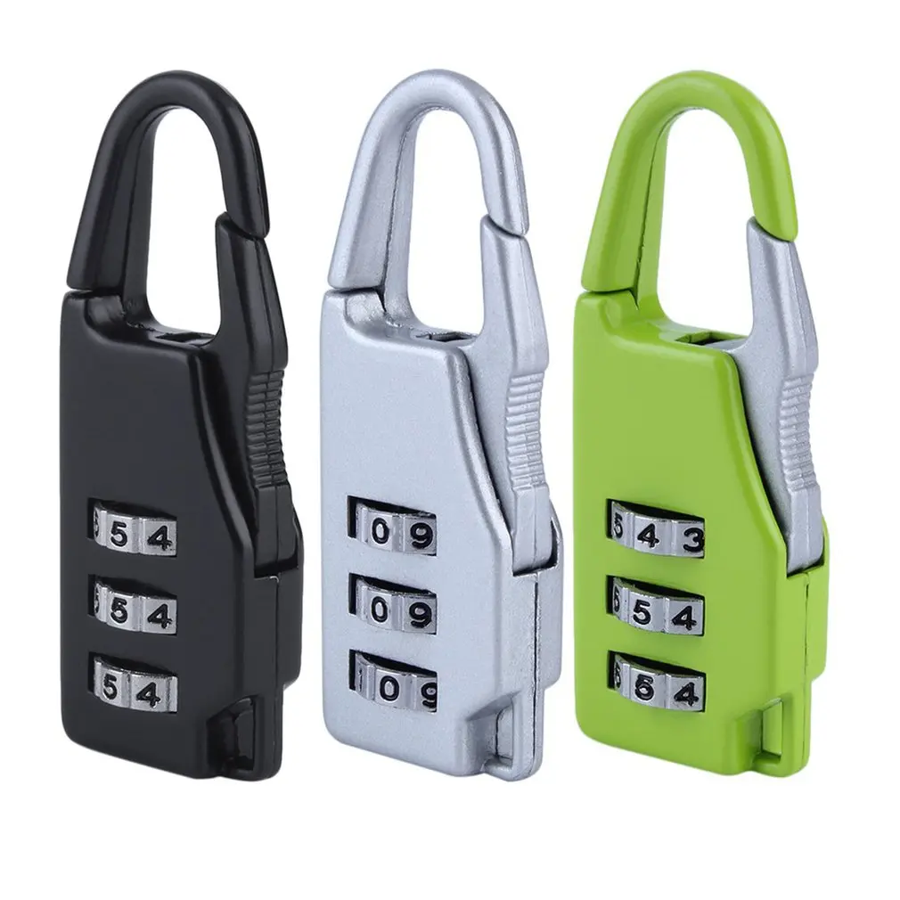 1 pz nuova sicurezza 3 combinazione viaggio in lega di zinco valigia bagaglio borsa portagioie cassette degli attrezzi codice serratura lucchetto con cerniera