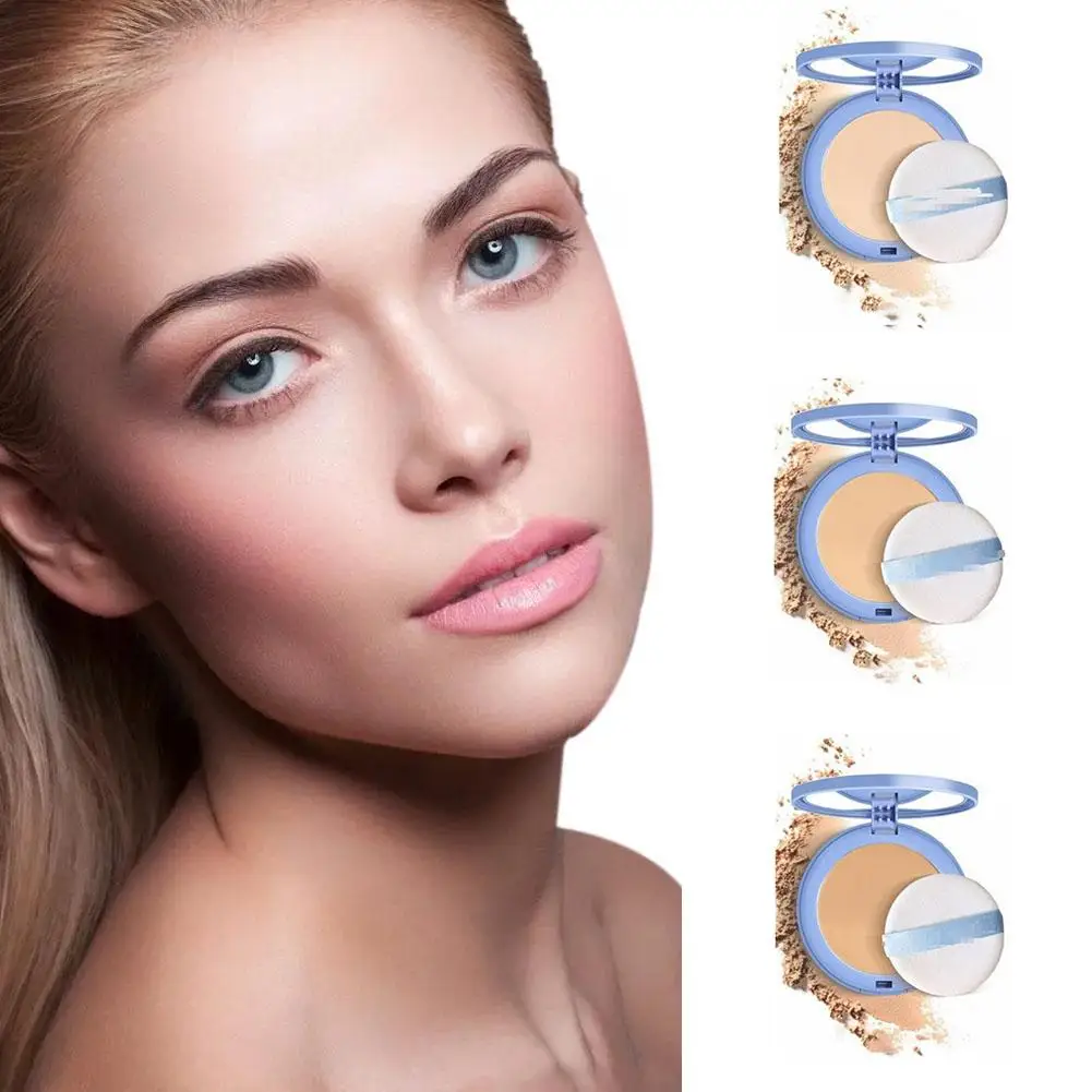 Powder Cosmetic Face Powder Oil-Control Waterproof Matte Pressed Makeup Cosmetic Powder Concealer Lasting A0J0