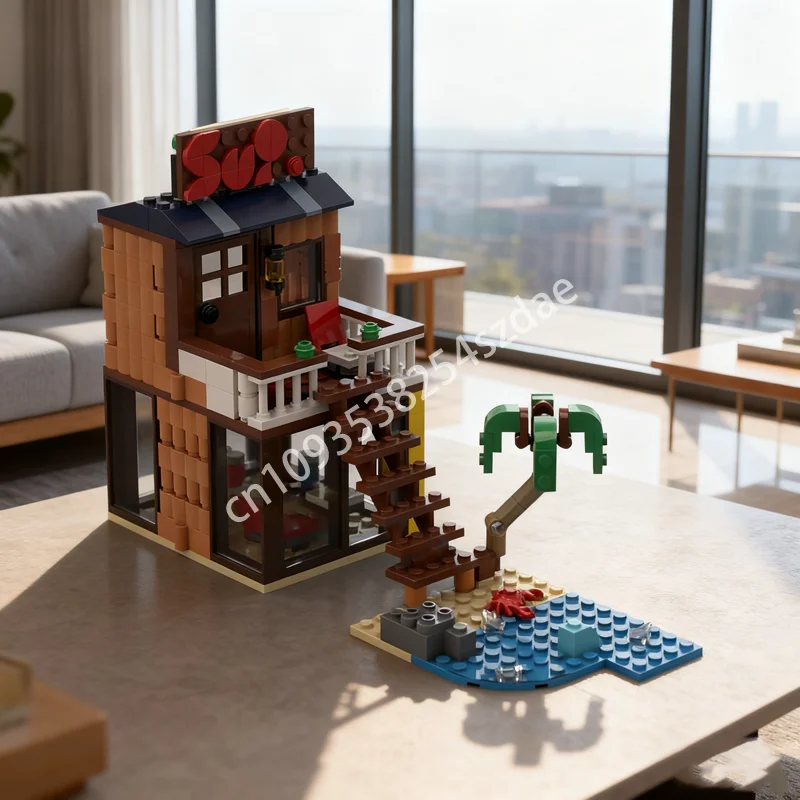 231 Uds. MOC Beach House Creator 3 1ed modelo de bloques de construcción montar juguete DIY educación creativa niños regalos de navidad cumpleaños