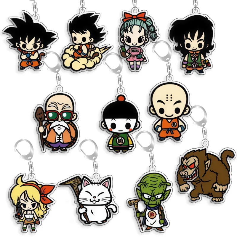 For Dragon Ball Master Roshi Krillin Korin Great Ape Bulma Yancha  Acrylic Selfmade Cartoon Anime Keychain Pendant Toy Gift 5cm
