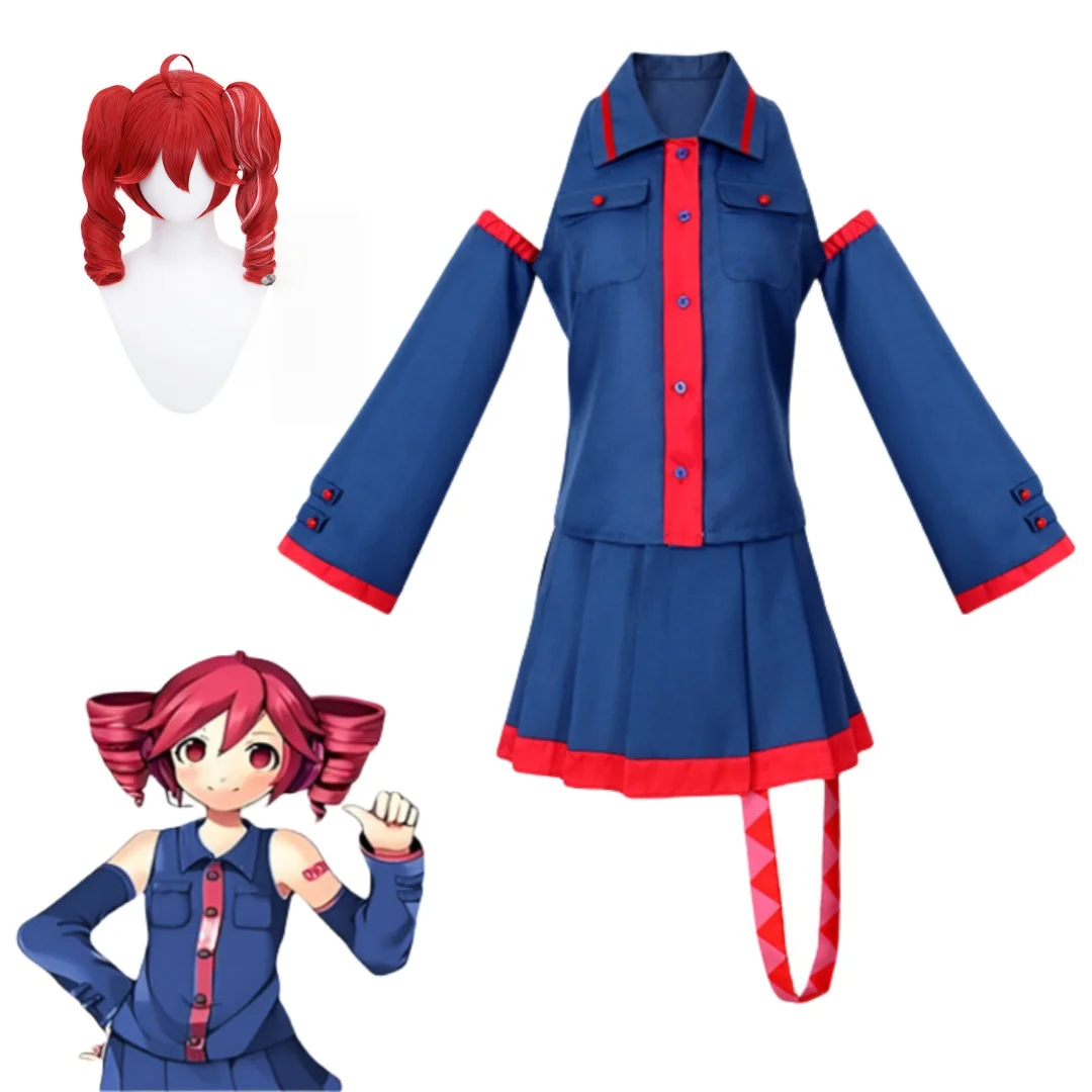 

Anime Kasane Teto Cosplay Costume Women Blue Pink Dress Cosplay Costume