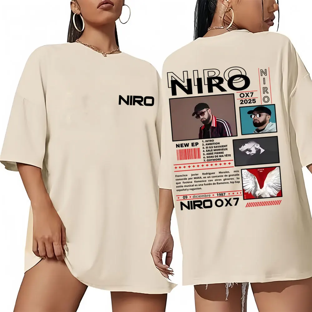 

Rapper Niro OX7 Album Graphic T-shirt Men Women Casual Cotton Vintage T Shirt Male Hip Hop Fashion Pop Music T-shirts Streetwear