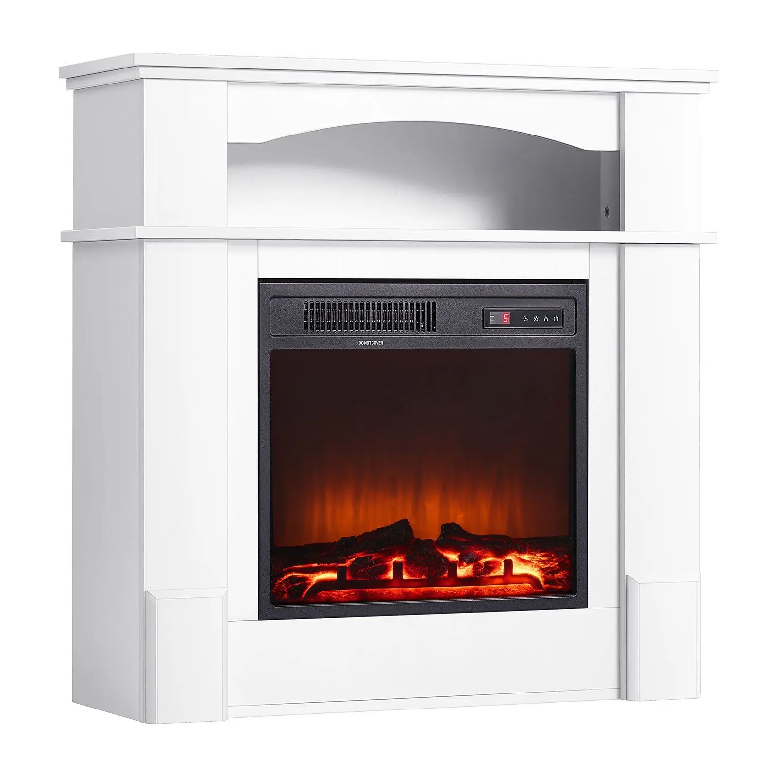 33 Inch Freestanding Electric Fireplace 1500W 5120BTU Fake Electric Fireplace Stove Heater with Mantel for Living Room Bedroom