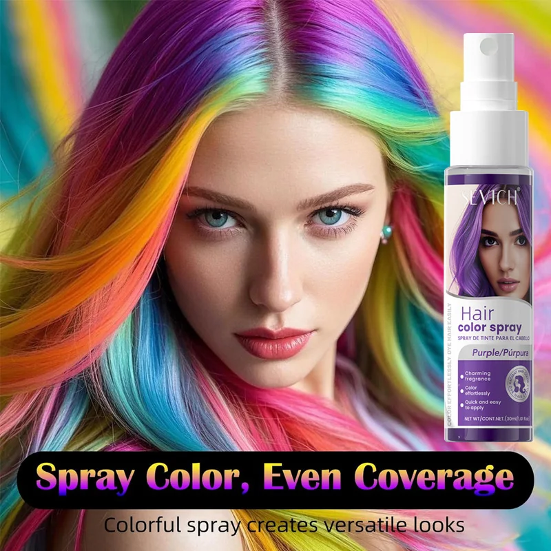 Spray de Color para el cabello de Halloween, tinte para el cabello desechable, líquido de Color para el cabello de una sola vez, lavable, 8 colores, Spray para peinar el cabello de fiesta